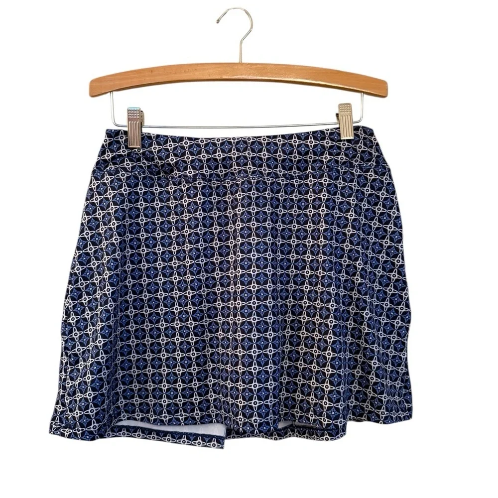 Chic Navy Patterned Mini Skirt M Sport golf